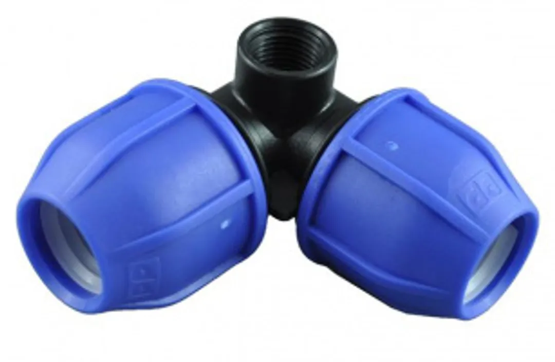 PN16 Тройник компрессионный угловой(PE) 25x1/2" NORMA