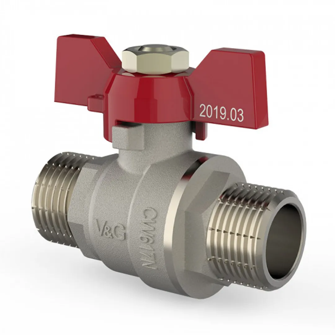 Кран шаровый полнопроходной НР/НР 1" бабочка Valogin 22 шт