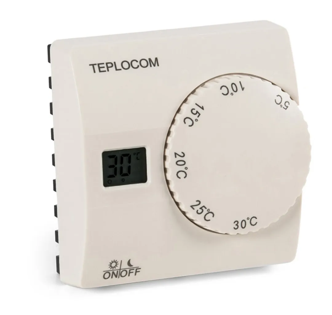 Термостат комнатный Teplocom TS-2AA/8A, проводной, прогр, реле 250В, 8А