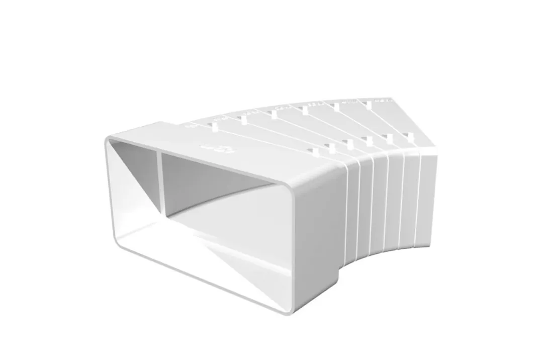 Колено разноугловое горизонтальное пластик 60х120