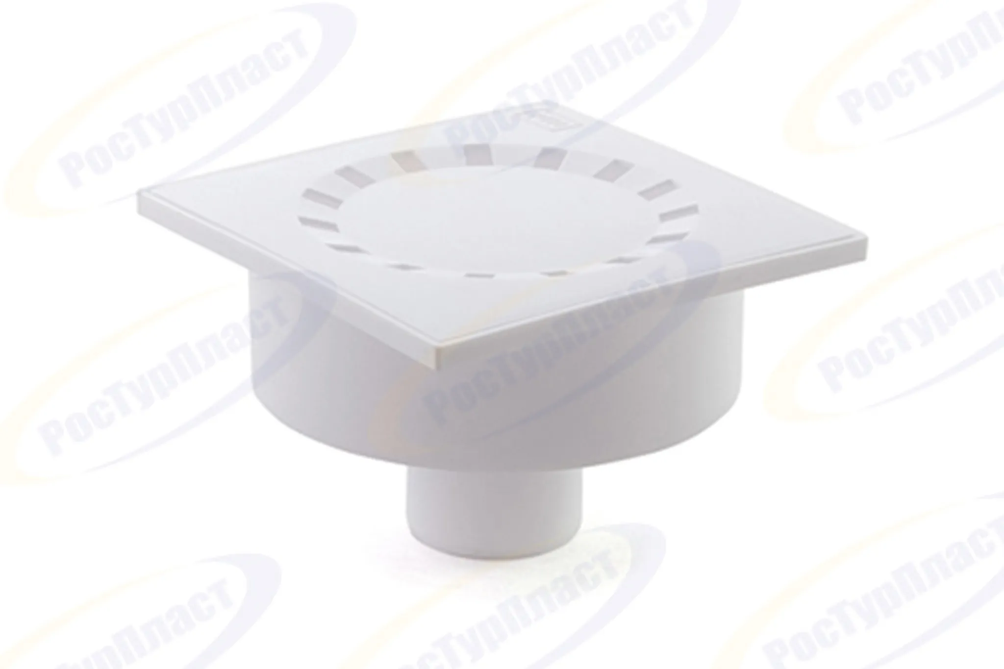 Трап вертикальный D 50 (150х150) решетка пласт. бел. RTP