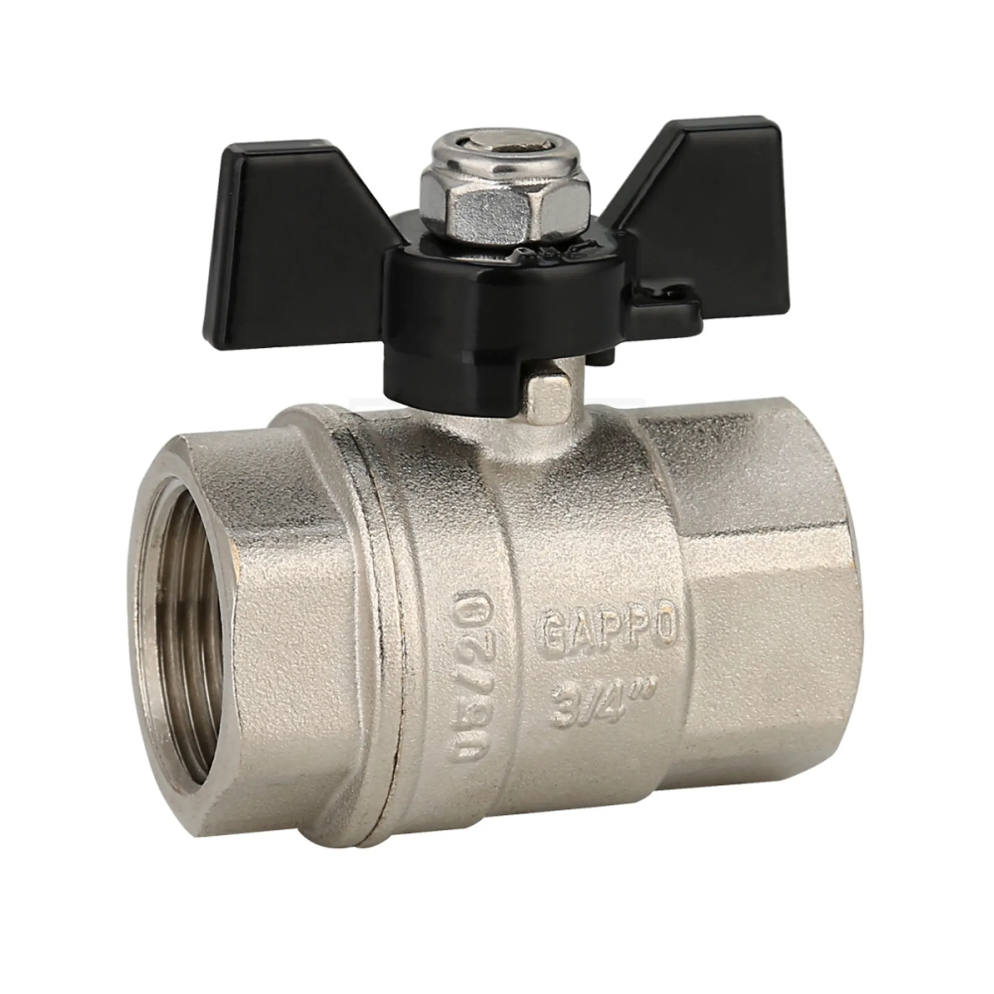 Кран шаровый полнопроходной ВР/ВР 3/4" бабочка GAPPO