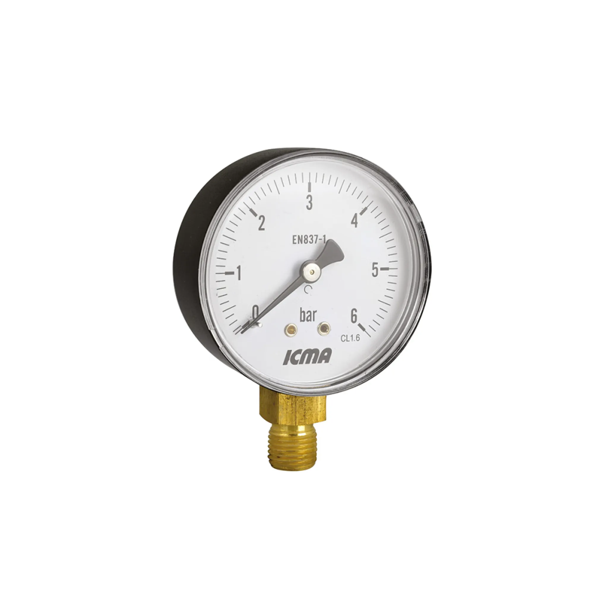 Манометр Dy 63 с радиальным подключением 1/4" (0-4 Атм) ICMA